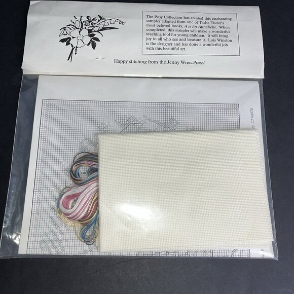 NEW The Posy Collection Cross Stitch Kit A Is For Annabelle Tasha Tudor Retired - Picture 6 of 6